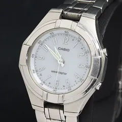 稼動 良品 カシオ 電波ソーラー ウェーブセプター LWQ-150 シルバー文字盤 レディース腕時計 YUM 2000000 NSK