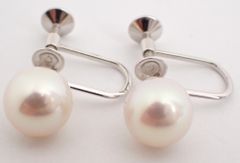 箱付き MIKIMOTO(ミキモト) パールイヤリング 7.7mm K18WG 2.5g ホワイトゴールド ピアス レディース
