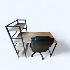 マルチラック付きPCデスク、物掛け付き、118cm×58cm×71cm