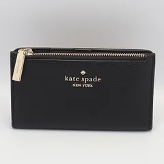 良品 ケイトスペード ブラック レザー カードケース/コインケース 二つ折り財布 レディース KTR 2000000 NSK