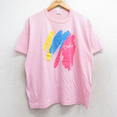 L/古着 半袖 ビンテージ Tシャツ メンズ 80s Dallas クルーネック ピンク 25aug28 中古