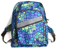 L.L.Bean 総柄 ナイロン デイパック★リュックサック バックパック アウトドア キャンプ ブルー ドット 水玉模様 アトミック柄 通学