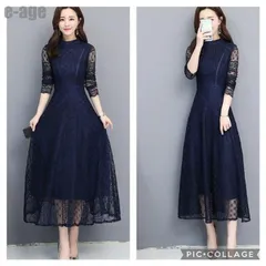 ワンピース レディース レースワンピース 春夏 きれいめ レース フォーマル ドレス ロング丈 結婚式 パーティー 着痩せ オシャレ 30代 40代