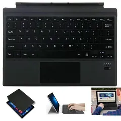 1089A  US配列 Microsoft Surface Pro4 5 6 7/Pro7/ Surfaceプロ2017用Bluetooth ワイヤレス キーボード ブルートゥース 無線 超軽量 薄型 スタンド 保護カバー付き 手帳型 脱着式 電池内蔵 一体型