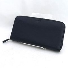PRADA / プラダ ■ラウンドファスナー　長財布　レザー　ネイビー 【財布/サイフ/ウォレット/wallet/コイン】 ブランド【中古】 
