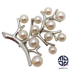 MIKIMOTO ミキモト SILVER シルバー Kofuku no ki 幸福の木 アコヤパール 真珠 ブローチ ジュエリー アクセサリー ブランド