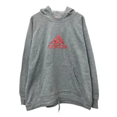 adidas ロゴスウェット トレーナー 2XL グレー ピンク アディダス プルオーバー ビックロゴ スポーティ 古着卸 アメリカ仕入 a709-6159