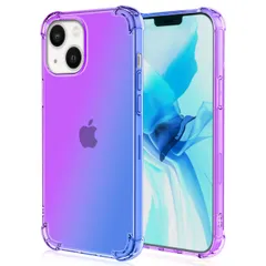iPhone14 Plus ケース  グラデーション耐衝撃 ソフト ケース 【Color】 パープル・ブルー