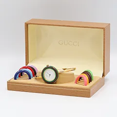 327 GUCCI チェンジベゼル シェリーライン 11色 レディース　時計 状態良好品 グッチ 11/12.2 チェンジベゼル6色 レディース