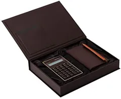 【中古】amadana 電子計算機 レザーケースセット (ブラウン)  LCA-704-BR