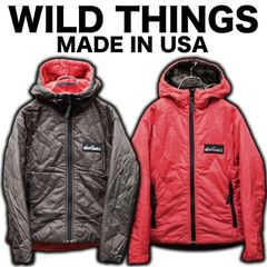 90s/00s USA製 WILD THINGS リバーキルト プリマロフトフーディー XXS 中綿 パーカー キルティング ジャケット アウトドア 防寒 ワイルドシングス ビンテージ