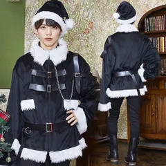 マニフィックノエル ブラックサンタ　　[メンズ サンタ コスプレ 黒 ブラック サンタクロース ジャケット クリスマス コスチューム 衣装 かっこいい クール パーティーグッズ イベント]【_907541】