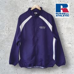 ラッセルアスレチック　RUSSELL ATHLETIC　ナイロンジャケット　パープル　白　ホワイト