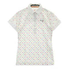 サイズ：S PUMA GOLF プーマゴルフ  半袖ポロシャツ 総柄 ホワイト系 [240101200649]# ゴルフウェア レディース ストスト