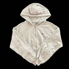adidas Stella McCartney アディダス ステラマッカートニー パーカー グレー フルジップ ショート丈 綿 レディース Sサイズのサムネイル