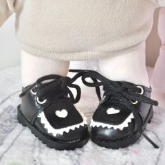 20cm 着せ替え ぬいぐるみ 靴 エプロン シューズ 黒 ぬい活 推し活 推しぬい 綿人形 棉花娃娃 ちびぬい服 ちびぐるみ コットンドール cotton doll-X012