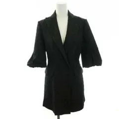 ビーシービージーマックスアズリア BCBGMAXAZRIA テーラードジャケット ダブル 七分袖 総柄 XXS 黒 ブラック /KQのサムネイル