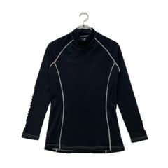 中古 メンズ レノマ renoma 半袖シャツ L 黒 ブラック モックネック  