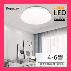 【スタッフおすすめ！】Depuley LEDシーリングライト 4.5畳 6畳 昼光色 薄型 20W おしゃれ 北欧 軽量 5700k*6000k 1200lm 丸型 壁スイッチ 玄関 寝室 部屋 和室 洋室 リモコン無し 簡単取付 工事不要