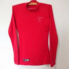 (^w^)b UNDERARMOR アンダーアーマー 長袖 Tシャツ スポーツインナー フィット ブランドロゴ 無地 ハイネック ぴったりフィット 薄手 トレーニングウェア 陸上競技 スポーツ ストレッチ 作業 レッド メンズ