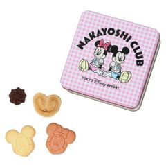 [도쿄 디즈니 리조트 한정] 미키 & 미니 캔 쿠키 NAKAYOSHI CLUB 과자 TDR 기념품 선물 디즈니 상품 (1 개)