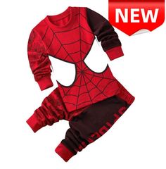 ✨新品✨スパイダーマン パジャマ 子供服 長袖 上下セット キッズ 男の子 ルームウェア 蜘蛛の巣柄 赤黒 ボーイズ 部屋着 100 100 120 130cm コットン 綿 ハロウィン コスプレ 漫画キャラクター かわいい 寝巻き