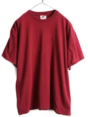 【お得なクーポン配布中!】 90s USA製 ナイキ スウォッシュ刺繍 半袖Tシャツ L バーガンディー