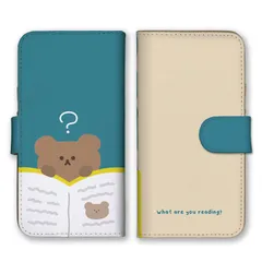 iPhone12 Pro Max ケース 手帳型 アイフォン12 プロマックス スマホケース 携帯ケース クマ くまさん テディベア パンケーキ 飛行機 イラスト かわいい ブルー ベージュ 韓国  スマホカバー カラー04