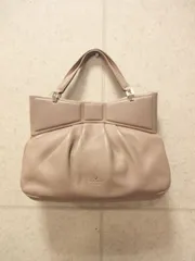 kate spade new york ケイトスペード ニューヨーク 2WAY ハンドバッグ ショルダーバッグ リボンモチーフ ベージュ グレージュ
