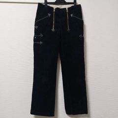 WB W80cm ロガーパンツ ちょいフレア 太畝 コーデュロイ ユーロワークパンツ ブラック 黒 ユーロ 古着 06C0904