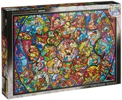 【特価セール】テンヨー(Tenyo) 【日本製】 1000ピース ステンドアート ジグソーパズル ディズニー オールスター ステンドグラス (51.2x73.7cm) DS-1000-764 サービスカード付き