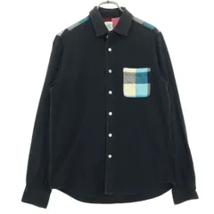 Design Tshirts Store graniph デザインティーシャツストアグラニフ チェック柄 長袖 コットンシャツ S ブラック メンズ 古着