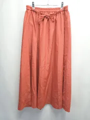 ◇ ⊂ UNIQLO ユニクロ ギャザー スリット ロング フレア スカート サイズL レッド系 レディース E  【1507230008305】