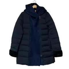 YOSOOU(ヨソオウ)フェイクムートンダウンコート ブラック 異素材 美品✨ヨソオウ フェイクムートンダウンコート ダブルジップ