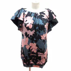 ダイアンフォンファステンバーグ DIANE von FURSTENBERG ブラウス 総柄 半袖 S ピンク 黒 ブラック 紺 ネイビー /YK ■GY19のサムネイル
