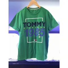 USAモデル TOMMY HILFIGER トミーヒルフィガー 半袖 Tシャツ パッチロゴ 1985 NY 緑