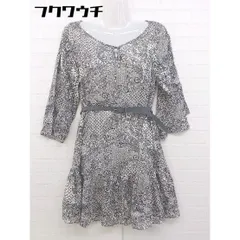 ◇ ◎ JOURNAL STANDARD 総柄 長袖 ミニ ティアード ワンピース 表記なし アイボリー系 ブラック系 レディース 【中古】 【1106080006020】