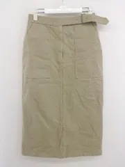 ◇ URBAN RESEARCH DOORS ウエストベルト ストレッチ スリット ロング ナロー スカート サイズ38 ベージュ レディース P  【1302200010070】