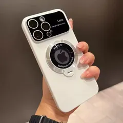 iPhone15 ケース magsafe iPhone14 13 Pro Max Plus カバー マグセーフ 耐衝撃 おしゃれ 韓国 カメラ保護 スタンド 362 ホワイト(白)