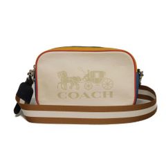 COACH コーチ ジェス クロスボディ ロゴ エンボス ペブル カーフ マルチ カラーブロック 未使用 ホース アンド キャリッジ ース アンド キャリッジ チョークマルチ ショルダーバッグ 3041
