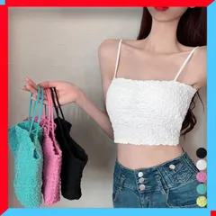 新品 シャーリングショートキャミソール レディース カップ付 インナー 夏服 ショート丈 トップス 白 春夏 【送料無料】