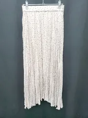 ◇ ⊂ natural couture ドット 水玉 ロング プリーツ スカート サイズF ベージュ　ネイビー系 レディース P  【1409090002465】のサムネイル