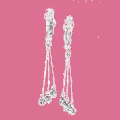 【在庫処分】金属アレルギー対応 レディース イヤリング 3連 シルバー スワロフスキー 細線 nife0016-R [ジュエリーショップエム]