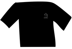 ビールねこ シルエット ホワイト Tシャツ ブラック