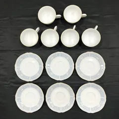 NORITAKE ノリタケ カップ・ソーサー レースウッドゴールド レース模様 金彩 ブルー 6客 