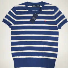 【未使用品】現行 Polo by Ralph Lauren　半袖ニット　XSサイズ　正規品 QRコード　ボーダー　コットン