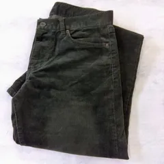 UNIQLO ユニクロ コーデュロイパンツ ダークグリーン スリムフィット メンズ