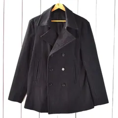 3TL099】コムサイズム コットン混 6つボタンダブル ジャケットコート L ダークネイビー 秋冬対応 チェスターハーフコート 47-99WD10【中古】【メンズビジネス】202312
