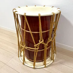 担ぎ太鼓　桶胴太鼓　締太鼓　中古品⑫ 担ぎ太鼓 桶胴太鼓 締太鼓中古品⑥ 担ぎ桶胴太鼓 1尺6寸 胴黒塗装 受注