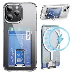 【数量限定】スマホリング 透明 磁気ウォレット iPhone15/14/13/12シリーズ対応 MagSafeケース 落下防止ホルダー 対応 スキミング防止 MagSafe MagSafe スリム 全機種対応 定期入れ 磁力吸着 SUICA 脱着簡単 カード入